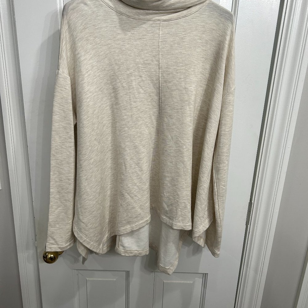 Athleta, Cream Poncho Cowl Neck Sweathshirt